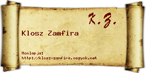 Klosz Zamfira névjegykártya